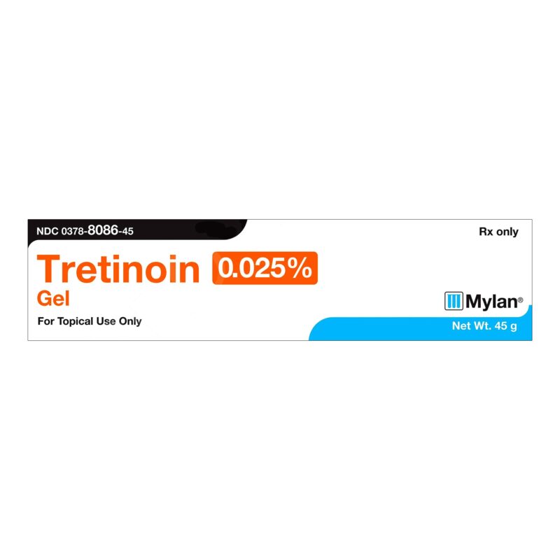 Acretin 0.025% topical retinoid cream tube.