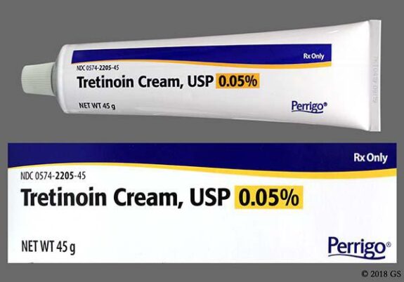 Perrigo Tretinoin 0.05% Cream tube