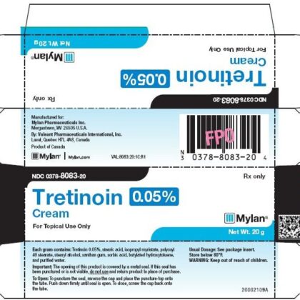 Mylan Tretinoin Cream 0.05% tube