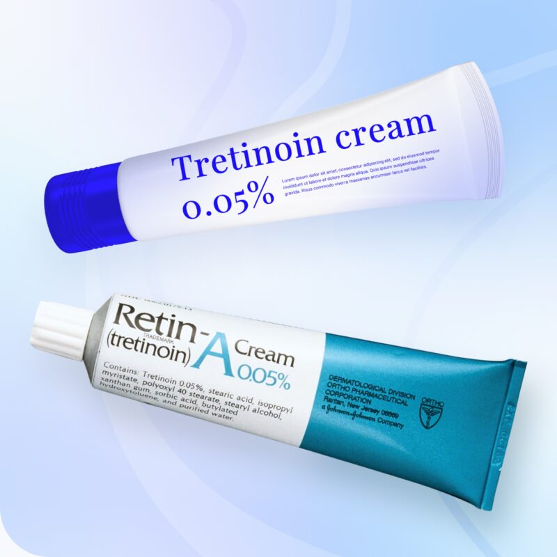 Non-prescription tretinoin cream tube.
