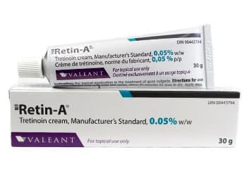 Tretinoin cream tube.