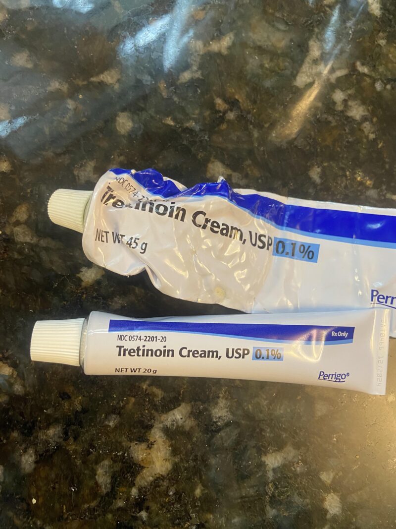 Tretinoin 0.05% cream, 45g tube.