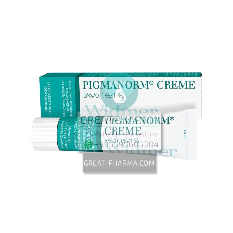 Pigmanorm Hydroquinone cream tube.