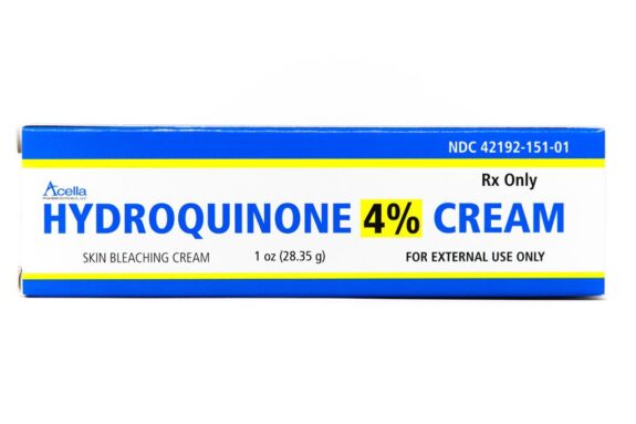 Acella Hydroquinone cream jar.