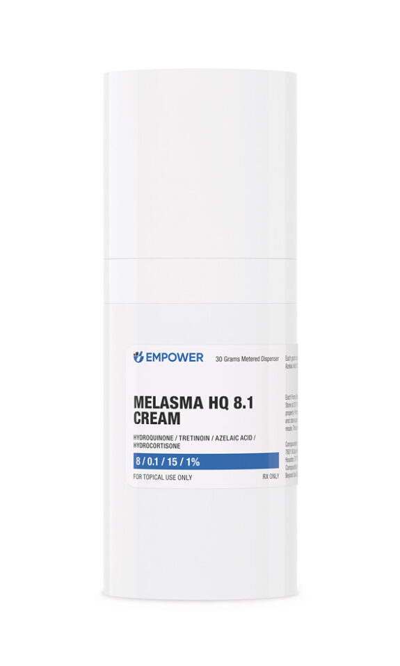 Melasma HQ Cream jar, skincare product.