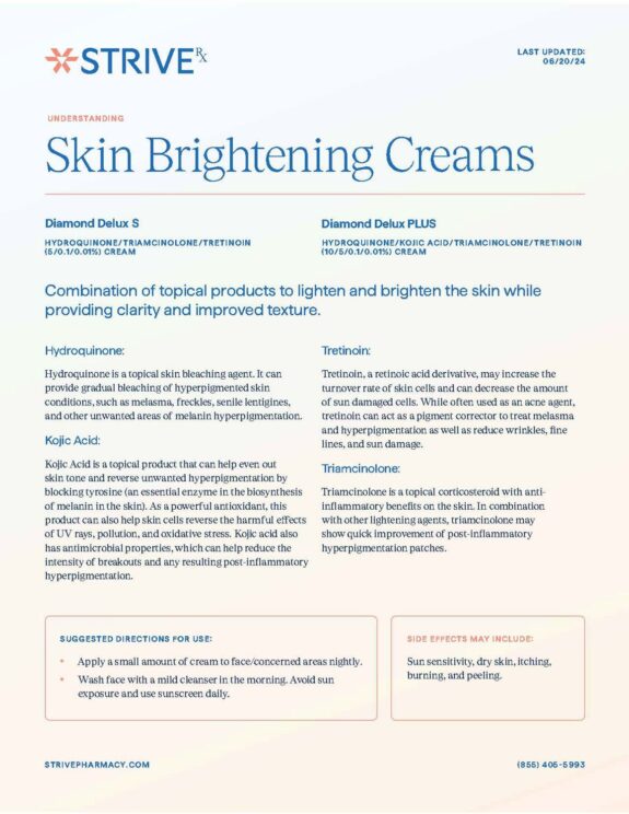 Hydroquinone Triamcinolone Tretinoin cream/ointment.