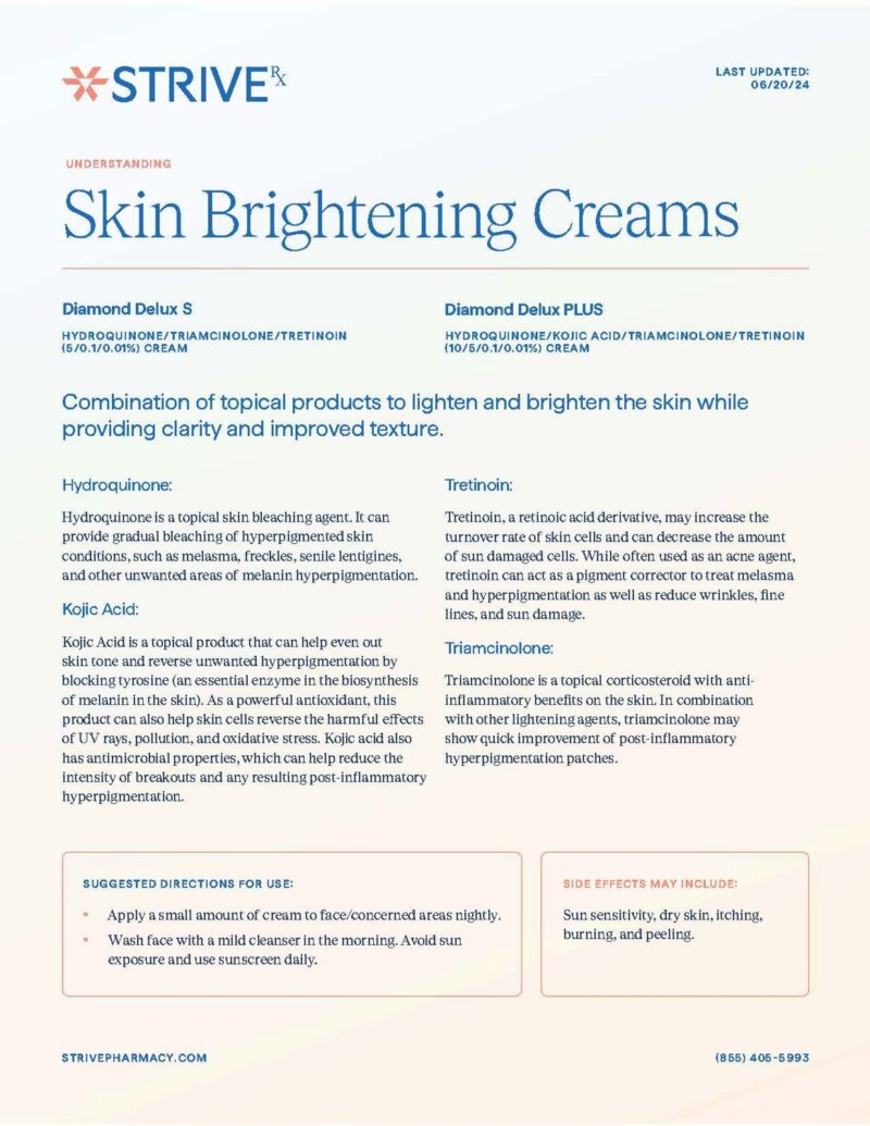 Hydroquinone Triamcinolone Tretinoin cream/ointment.