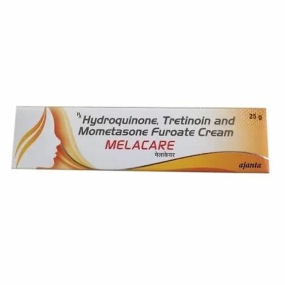 Melacare Hydroquinone Tretinoin Mometasone Furoate Cream, 25g tube.
