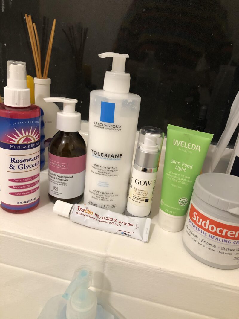 Treclin Gel tube, Reddit-featured acne treatment.