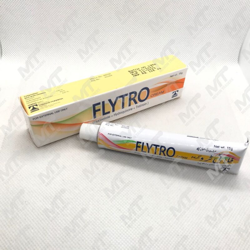 Flytro Cream: Product image showing packaging and key uses.
