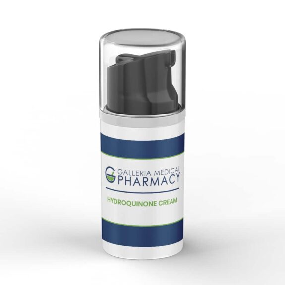 Pharmacy Hydroquinone cream, topical skin lightening treatment.
