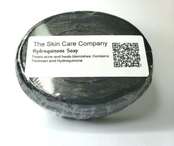 Hydroquinone soap bar for skin lightening.