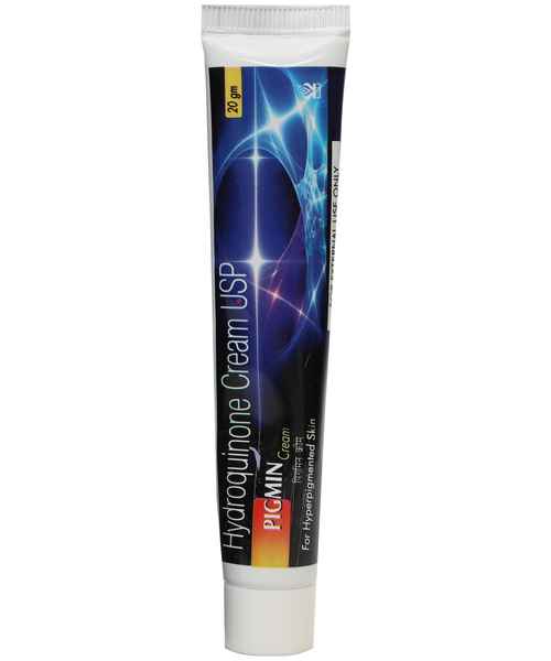 Pigmin Hydroquinone Cream USP: Image of product tube.