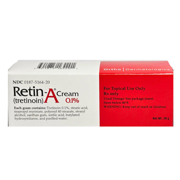 Retin-A cream tube, anti-aging skincare product.