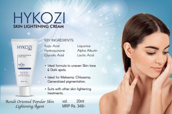 Kojic Acid, Glycolic Acid, Hydroquinone skin lightening cream.