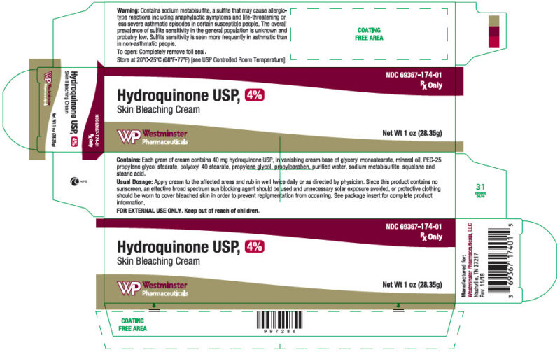Hydroquinone 4% skin bleaching cream.