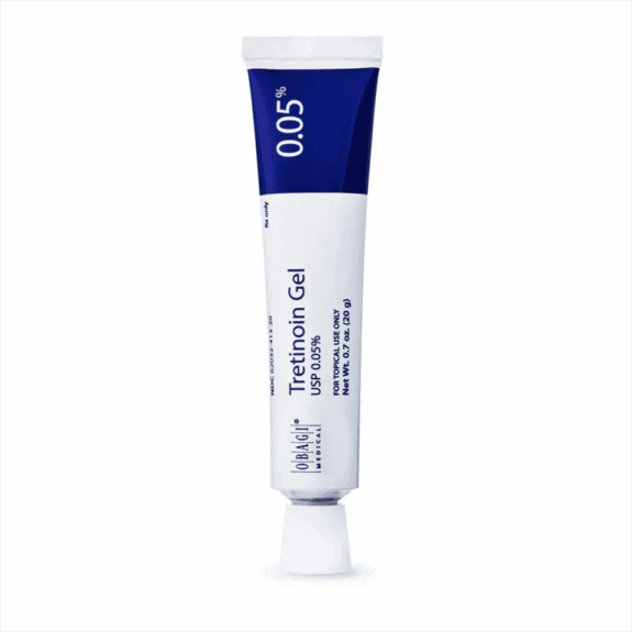 Tretinoin 0.05% gel tube.