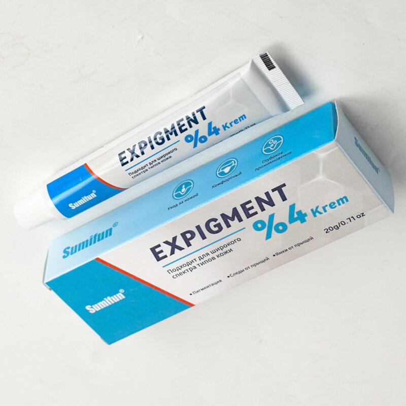Expigment cream before & after: showing improved skin tone.