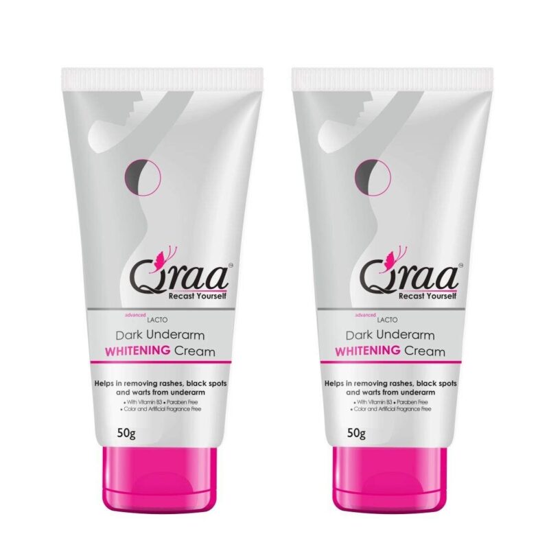 Qraa Cream jar, skincare product.