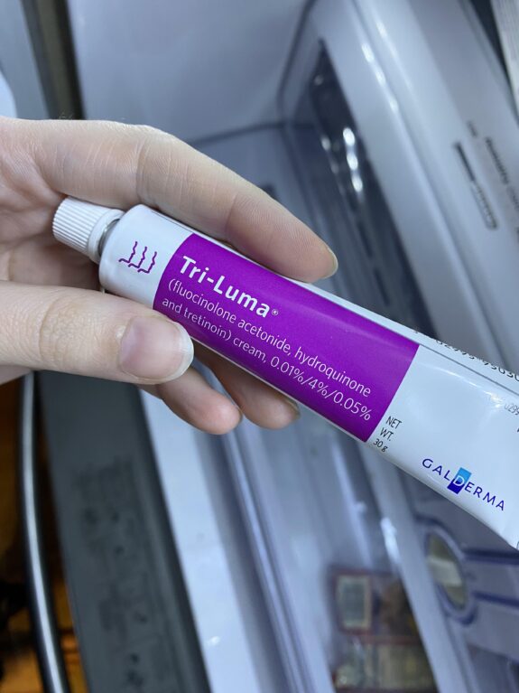 Triluma Reddit: Skin lightening cream.