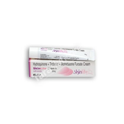 Triple combination cream: hydroquinone, tretinoin, mometasone furoate.