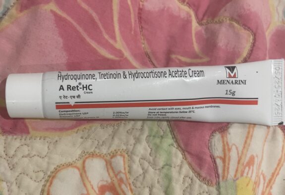 Hydroquinone, hydrocortisone, tretinoin cream.