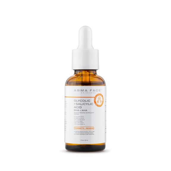 Azelaic acid & AHA serum bottle.
