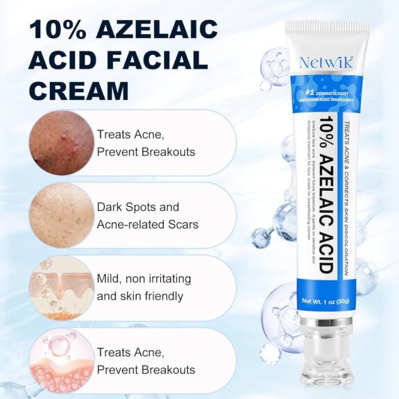 Azelaic acid treatment applied to a pimple.