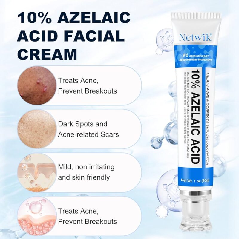 Azelaic acid treatment applied to a pimple.