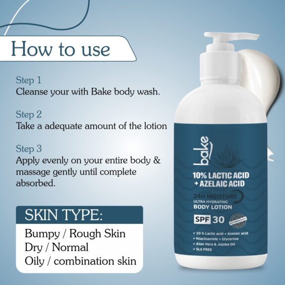 Azelaic acid body lotion bottle.
