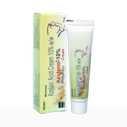 Azaderm cream tube and packaging.