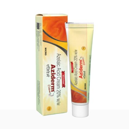 Azaderm cream being applied to skin.