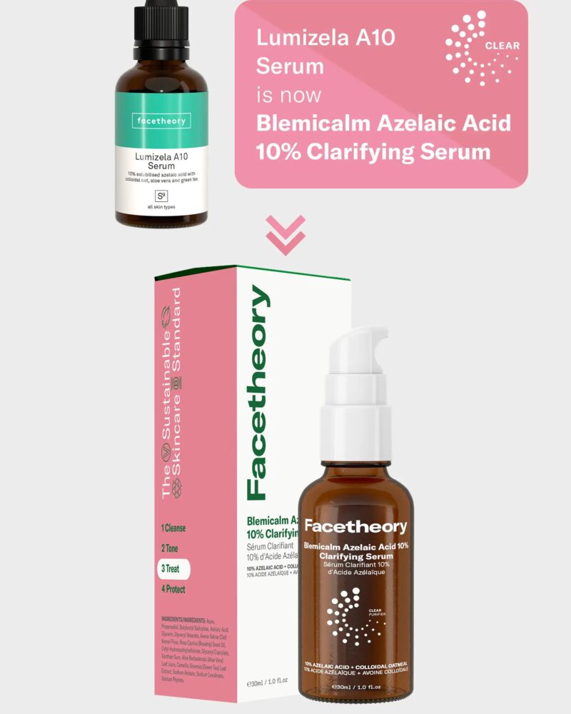 Lumizela Serum bottle, skincare product.