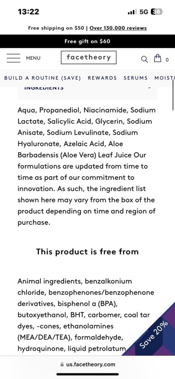 Azelaic Acid serum for use during Accutane treatment.