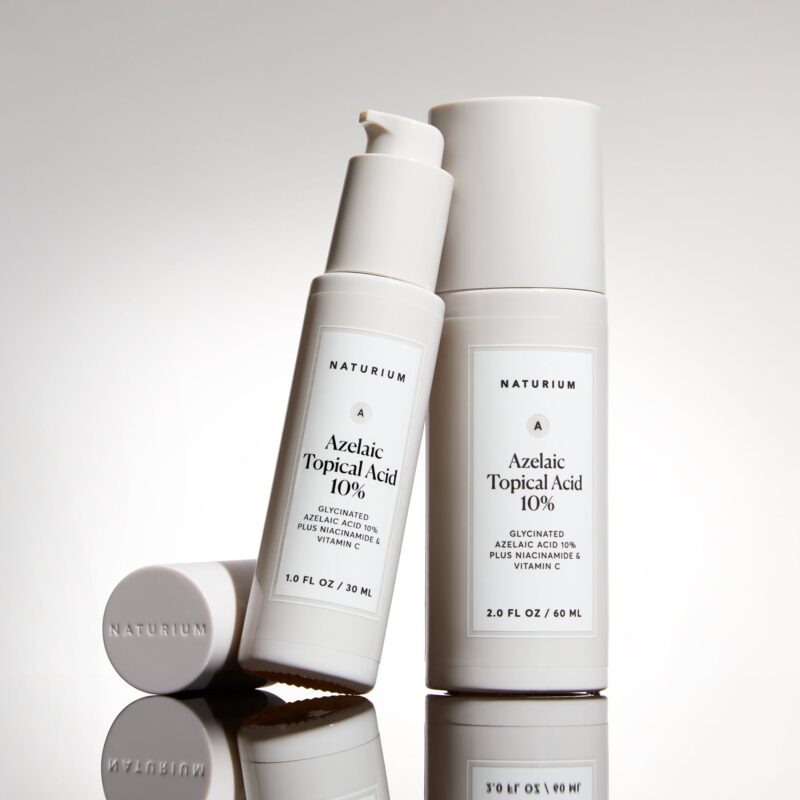 Azelaic acid & niacinamide skincare products.