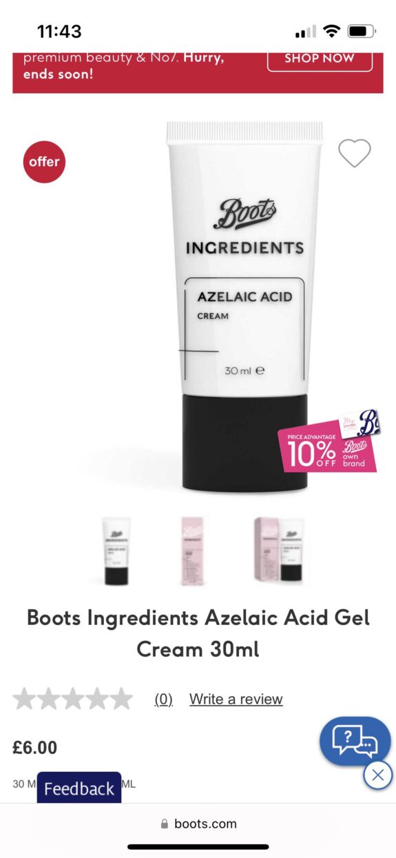 Azelaic Acid Boots: skincare treatment boots.