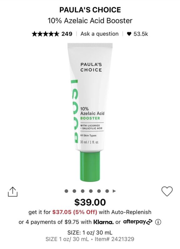 Paula's Choice Azelaic Acid serum bottle