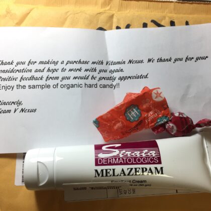 Melazepam Azelaic Acid serum bottle.