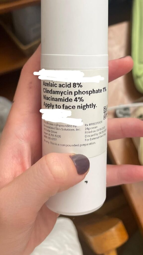 Azelaic Acid, Niacinamide & Clindamycin topical treatment.